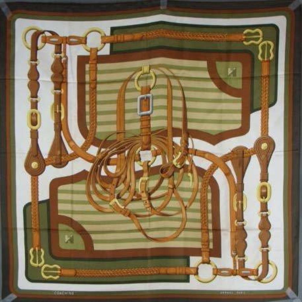 HERMES

Carré de soie "Coaching" Tâche