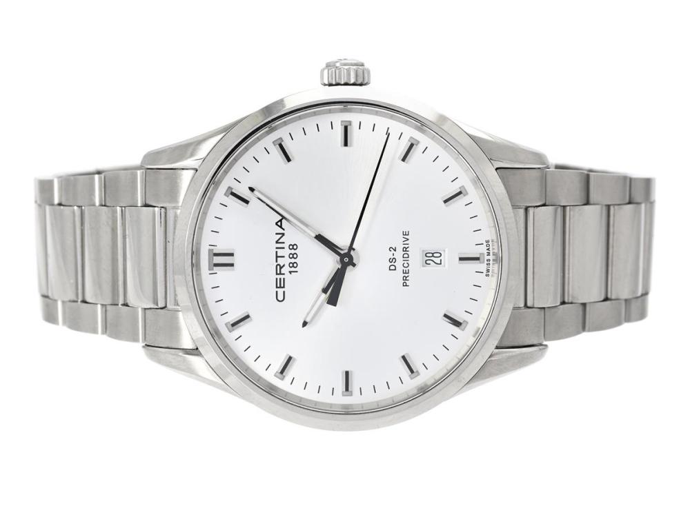 Watches

Certina

CERTINA, DS-2, Precidrive, Serial no. QVBHH83FL, Ref no. C024.410.11.041.20, Case no. C024410 A, men´s wristwatch, 40 mm, steel, quartz, sapphire crystal, date, original bracelet, folding clasp, Ref no. C024410 A SSK-JA, certificate, April 2024, box, paper box.
