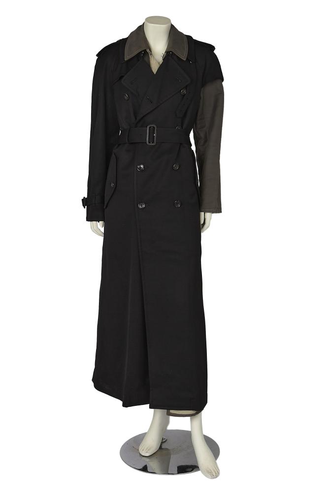 A Comme des Garçons trenchcoat ensemble, ’Fusion’ collection, Autumn-Winter 1998-99

A Comme des Garçons trenchcoat ensemble, ’Fusion’ collection, Autumn-Winter 1998-99

gold on black woven label, size S, comprising: a black cotton drill trenchcoat with single right sleeve, flap pockets, storm flap, epaulettes; an internal ’lining’ layer formed of grey wool interfacing and cotton twill, with corresponding single left sleeve, hook and loop closure, chest approx 107cm 42in (2)

Share this lot: