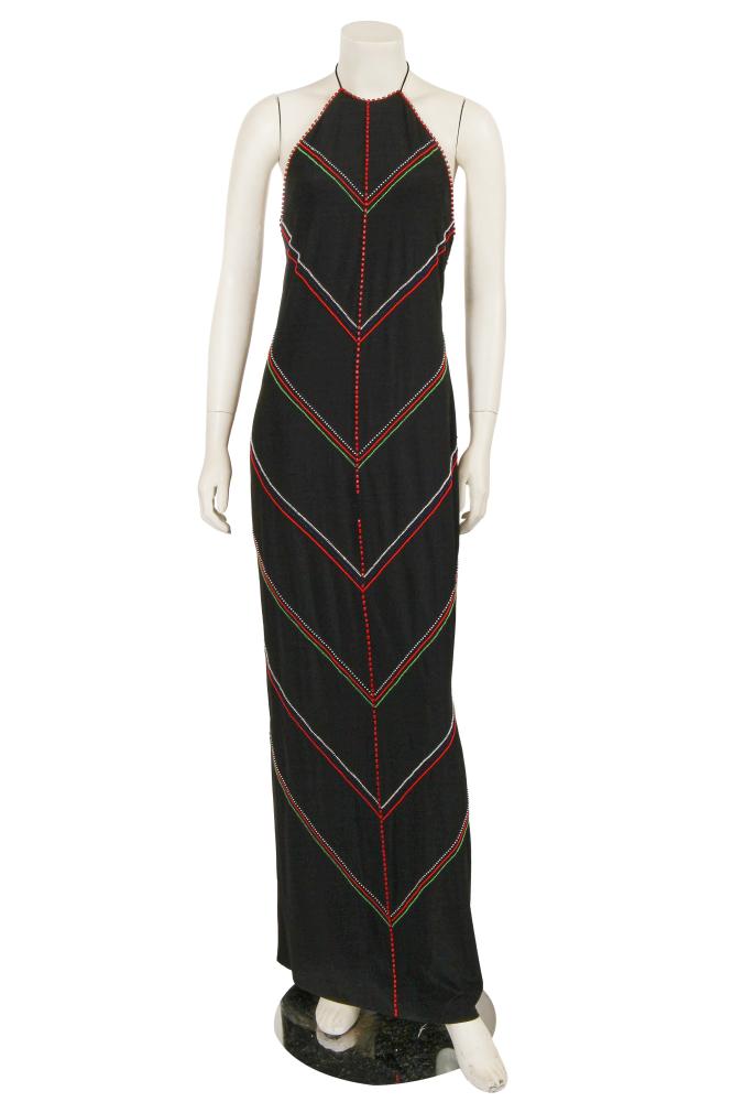 A Ralph Lauren beaded ’Maasai’ evening dress, Spring-Summer 1997

A Ralph Lauren beaded ’Maasai’ evening dress, Spring-Summer 1997

purple label, size 8, of black viscose-blend, with high halter neck, low open back, beaded with red, green, white and blue beads in a Maasai-inspired pattern, bust 86cm 34in

Share this lot: