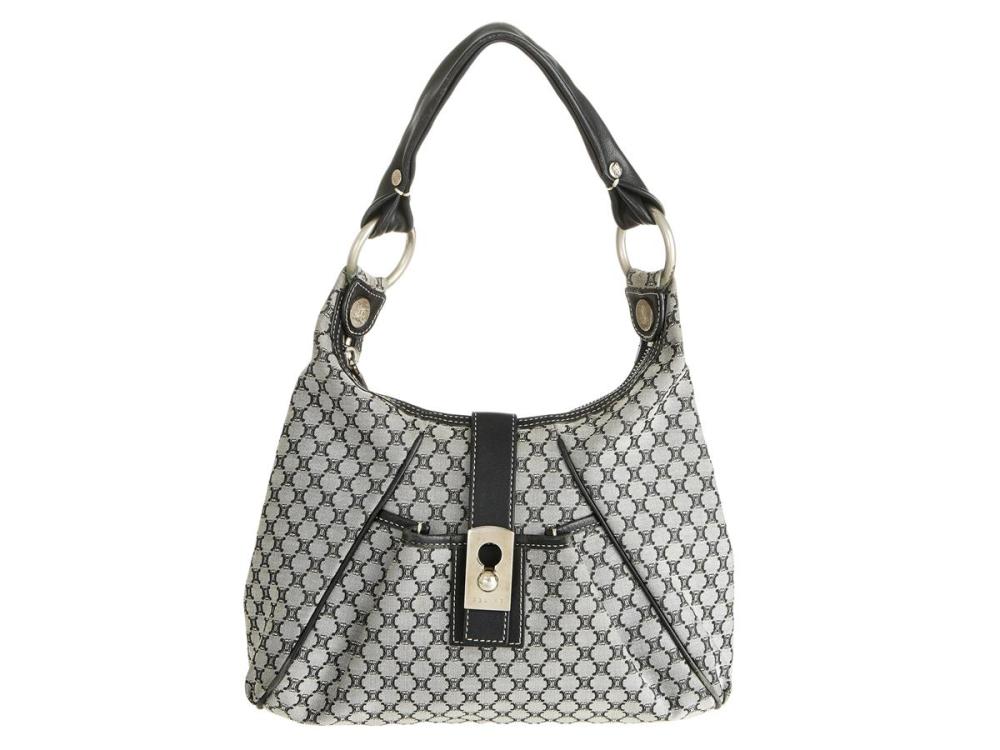Accessories

Handbags

BAG, CELINE, Vintage Hobo, grey, black fabric, black leather, silver-tone hardware, 28x28x5 cm, signs of wear, signs of wear on hardware.