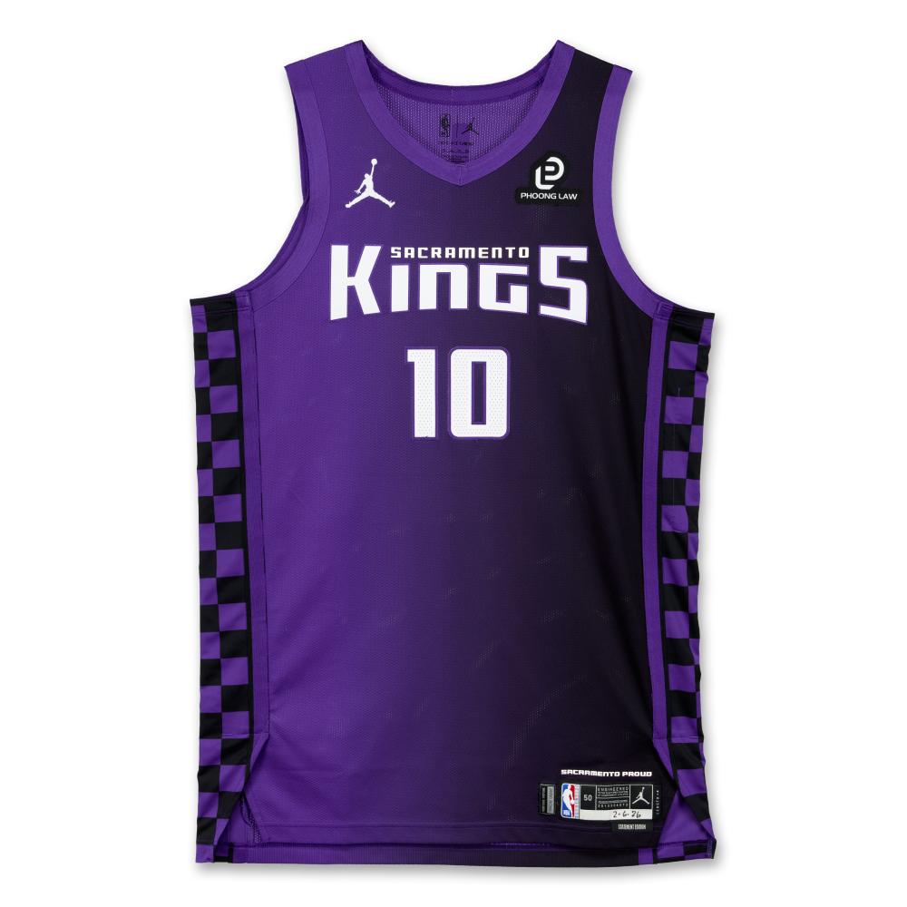 DeMar DeRozan Sacramento Kings 2025-2026 Game Worn Statement Edition Jersey

NIKE, NIKE MESH JERSEY, SIZE 50 (+4 LENGTH)

MESH

This home ‘Statement Edition’ jersey was worn by DeMar DeRozan on February 6, 2026 when the Sacramento Kings played the Los Angeles Clippers.

DeRozan finished with 5 points, 5 rebounds, 1 assist, 2 steals, and 1 block. The Kings lost to the Clippers, 114-111.

DeMar DeRozan was drafted as the 9th overall pick in the 1st round of the 2009 NBA Draft by the Toronto Raptors. Having just begun his 16th season in the NBA with the Sacramento Kings after stints with the Raptors, Bulls, and San Antonio Spurs, DeRozan is considered one of the greatest mid-range shooters the game has ever seen.

At the time of cataloging, DeRozan has career averages of 21.1 points, 4.3 rebounds, and 4.1 assists per game. He is a 6-time All-Star, a 2-time Second Team All-NBA selection, and a 1-time Third Team All-NBA selection.

This jersey has been photomatched by Sotheby’s Photomatching.
