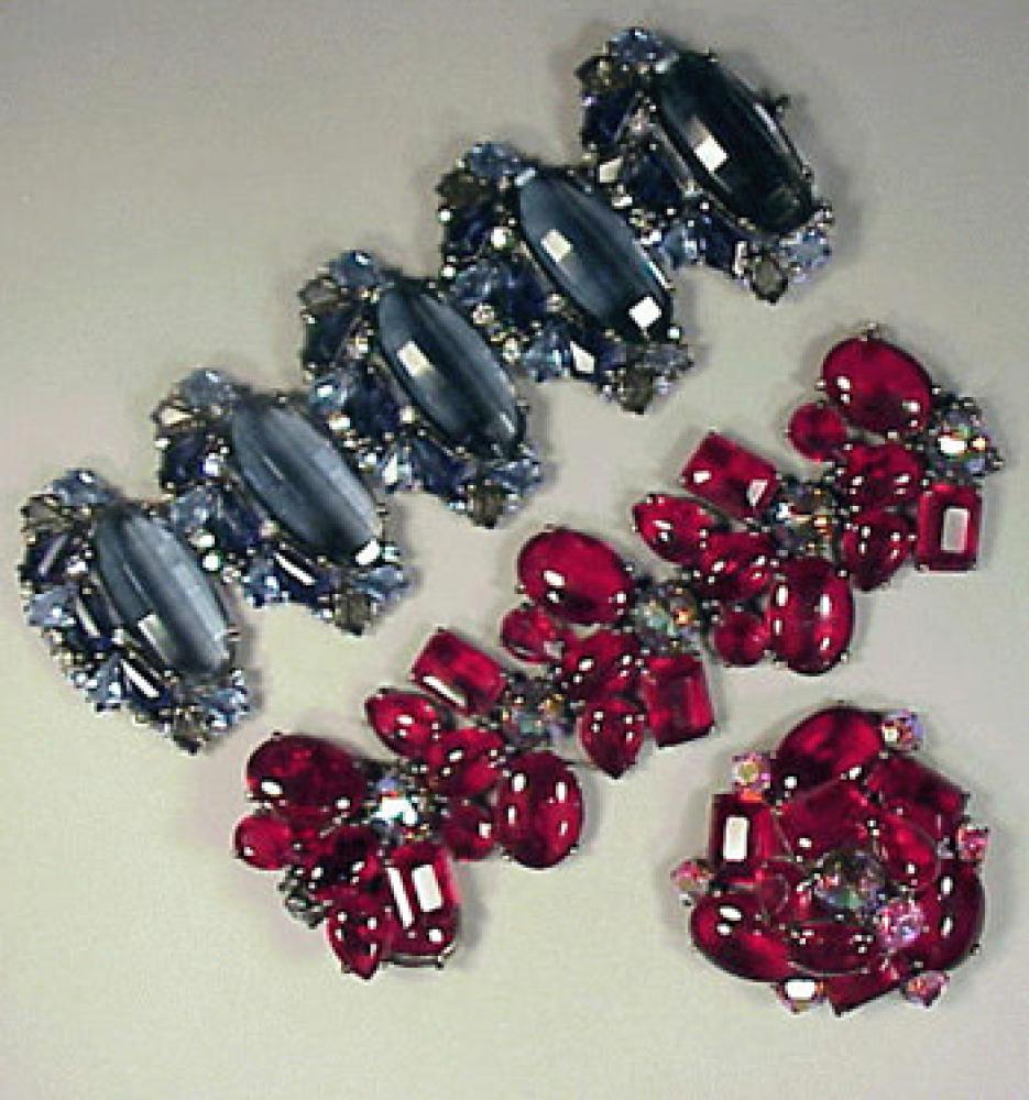 Two Schiaparelli Stone Bracelets 1950s

Lot 472
Two Schiaparelli Stone Bracelets 1950s
 1950s 
 The first oval blue stones, the second claret oval and emerald cut stones; And Brooch en Suite. Each marked.