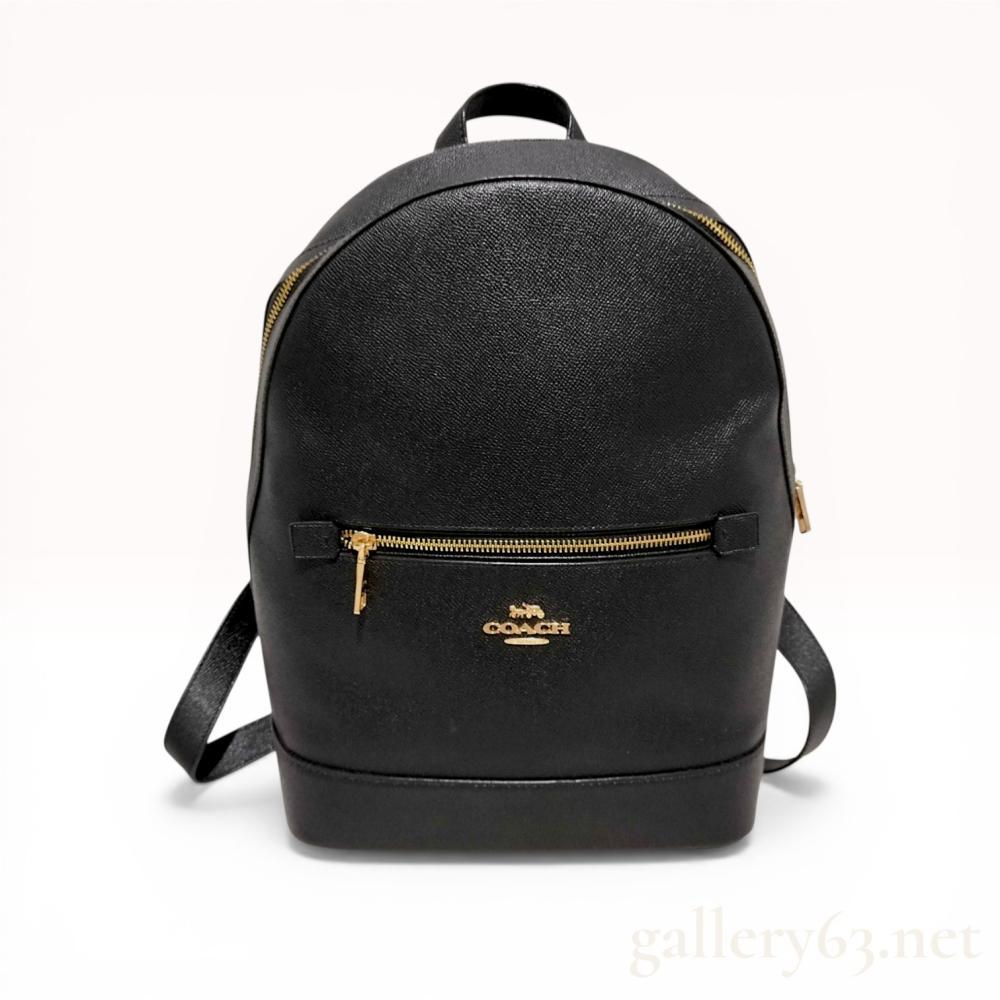 Description
Coach Kenley backpack in black crossgrain leather, contemporary. This item features gold-tone hardware, a front exterior zippered pocket with leather tabs, a top handle, and adjustable shoulder straps. The front is detailed with a raised metal horse and carriage logo and the Coach New York hallmark.
Width: 10.5 inches
Height: 12 inches.