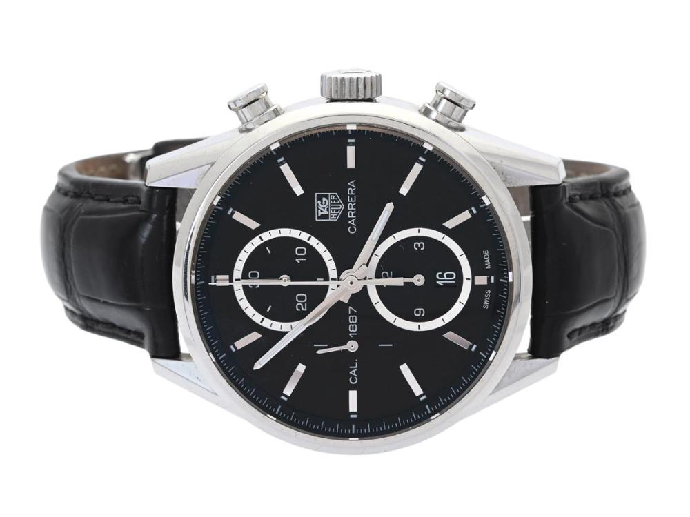 Watches

Tag Heuer

TAG HEUER, Carrera, Cal 1887, Serial no. EWN4005, Ref no. CAR2110.FC6266, Case no. CAR2110-1, chronograph, men´s wristwatch, 41 mm, steel, self winding, sapphire crystal, date, display caseback, leather strap, folding clasp, approx. 2012, box, paper box.