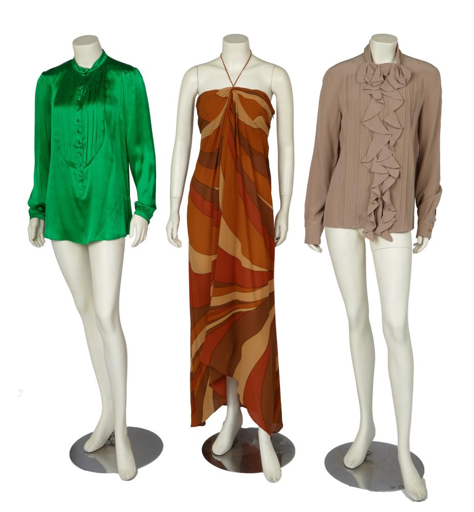 A group of designers separates, early 2000s

A group of designers separates, early 2000s

labelled, comprising: a Celine black silk halterneck dress with angled seams to bodice, silk rosette to neckline, size 42, bust 91cm 36in; a Chloé cream silk-blend broderie anglaise summer dress with pleated, raw edge cap sleeves, size 38, bust 91cm 36in; a Chloé military-inspired navy wool jacket embellished with silver metal sequins and rectangular paillettes, size 38, bust 86cm 34in; three further Chloé blouses; and a Celine printed silk dress (7)

Share this lot: