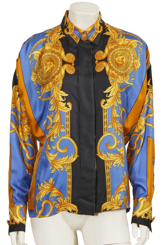 A Gianni Versace baroque-print silk blouse, early 1990s

A Gianni Versace baroque-print silk blouse, early 1990s

Couture labelled, printed with blue, black and gold medusa’s heads, Italian baroque-inspired designs, and the goddess Diana to the back, with ornate gilt button to collar, bust 107cm 42in

Share this lot: