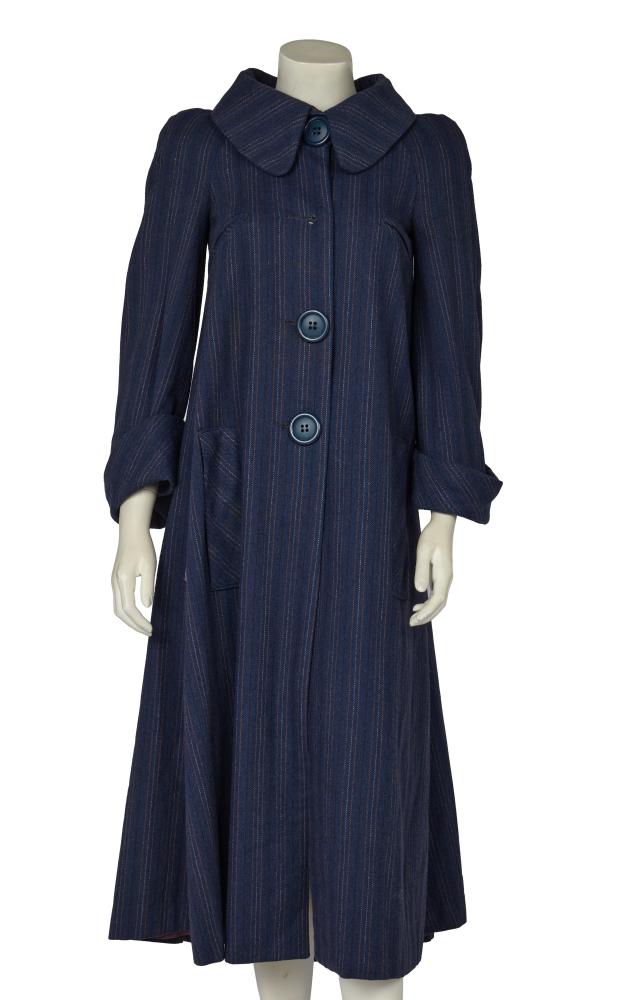 A Biba striped wool swing coat, circa 1973

A Biba striped wool swing coat, circa 1973

printed label, the 40s inspired coat with curved collar, high-set pocket vents to chest, fold back cuffs, large buttons, chest approx 86cm 34in

Share this lot: