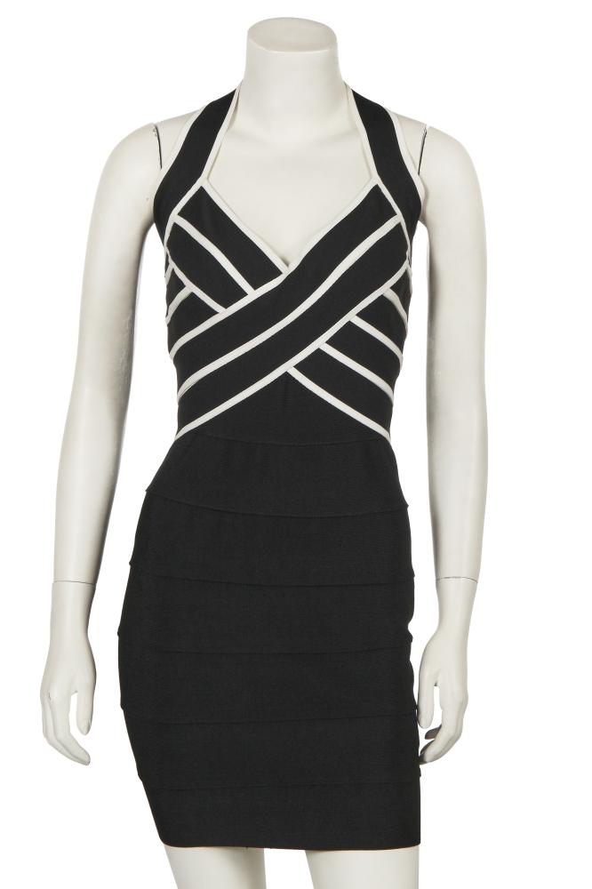 An Hervé Léger black and white jersey bandage dress, late 1990s

An Hervé Léger black and white jersey bandage dress, late 1990s

Hervé Léger Couture label, halter-neck bodice constructed from black and white viscose-blend ’bandage’ strips, the skirt of joined black ’bandage’ segments, bust 86cm 32in

Share this lot: