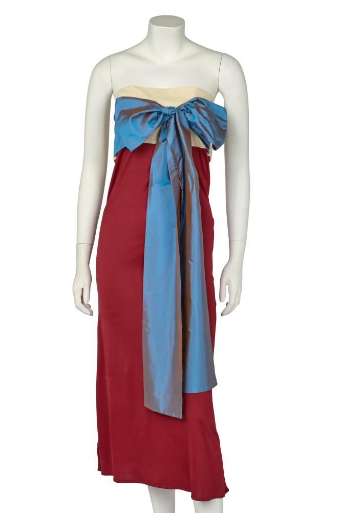 A Jean Paul Gaultier jersey dress and padded black velvet jacket, mid 1990s-early 2000s

A Jean Paul Gaultier jersey dress and padded black velvet jacket, mid 1990s-early 2000s

Femme labelled, size GB 10, comprising: a burgundy jersey dress, probably Spring-Summer 2001, with white upper band, shot blue/pink tie belt, bust approx 76cm 30in; a black velvet jacket, probably Autumn-Winter 1995-96, lined and faced in orange polyester, the padded pockets with orange V slit openings, popper fastened, bust approx 91cm 36in (2)

Share this lot: