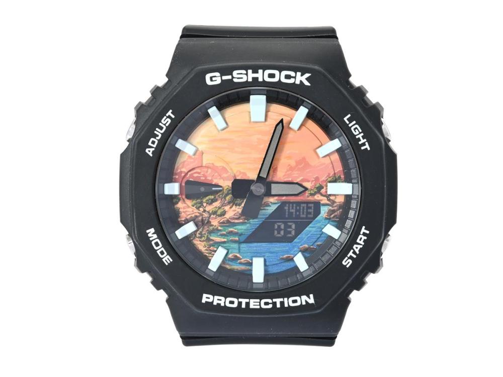 Watches

Casio

CASIO, G-Shock, " CasioOak IFLW", Case no. GA-2100 / DA023K, men´s wristwatch, 44 mm, steel/PVD/rubber, analogue/digital, quartz, mineral crystal, rubber strap, original buckle, approx. 2024, box (damaged).