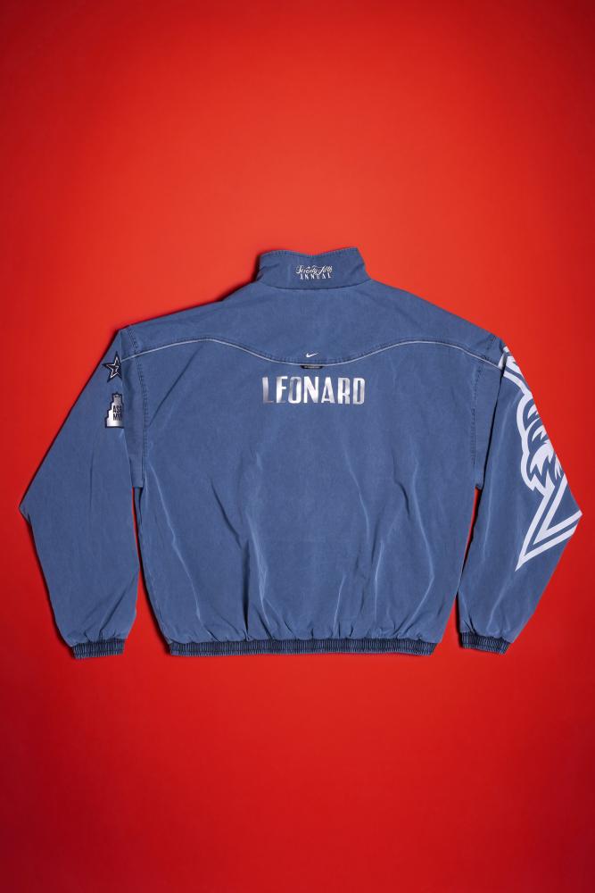 Kawhi Leonard 2026 ’NBA All-Star Game’ Worn Complete Warmup Set

NIKE, NIKE WARMUP JACKET

NIKE, NIKE WARMUP PANTS

This ’All-Star Edition’ warmup jacket was worn by Kawhi Leonard on February 15, 2026, during the 75th NBA All-Star Game warmups. This lot is accompanied by a pair of game-issued warmup pants; however, due to their provenance, we believe they are likely worn.

The 75th NBA All-Star Game took place on February 15, 2026, at the Intuit Dome, marking the first All-Star Game at the venue and a record seventh time the Los Angeles area has welcomed the league’s midseason showcase. Presented by the Los Angeles Clippers, the 2026 edition featured a three-team, round-robin format with two American squads, Team Stars and Team Stripes, and an international roster, Team World. The uniforms incorporated an LA-inspired script, seven stars honoring the city’s seven All-Star Games, and each player’s national flag at the back neckline.

Drafted in 2011, Kawhi Leonard quickly rose to star status during the 2013-2014 season, winning the NBA Finals MVP award during the San Antonio Spurs Championship run. During that series, Leonard averaged 12.8 points per game, 2 assists per game, 6.2 rebounds and 1.7 steals per game. Kawhi played in San Antonio until the 2018-2019 season, winning 2 Defensive Player of the Year Awards during his tenure with San Antonio.

In 2019, Leonard repeated as NBA Finals MVP with the Toronto Raptors, leading the franchise to their first-ever NBA Championship. His playoff performance that year is probably best remembered by his buzzer-beater in Game 7 of the Eastern Conference Semifinals against the Philadelphia 76ers. Leonard would only play one season for the Raptors, before joining the LA Clippers where he currently resides.

At the time of cataloging, Leonard has career averages of 20.5 points, 6.4 rebounds and 3.1 assists per game. He is a six-time NBA All-Star and three-time First Team All-NBA selection.

This jacket has been photomatched by Sotheby’s Photomatching.