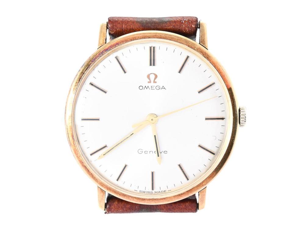 Watches

Omega

OMEGA, Genève, Cal 601, Serial no. 25066675, Ref no. BD 131.026, Case no. 131026, men´s wristwatch, 33,5 mm, 14K gold, manual winding, plastic crystal, damaged dial/hands, damaged lugs, leather strap, approx. 1967.