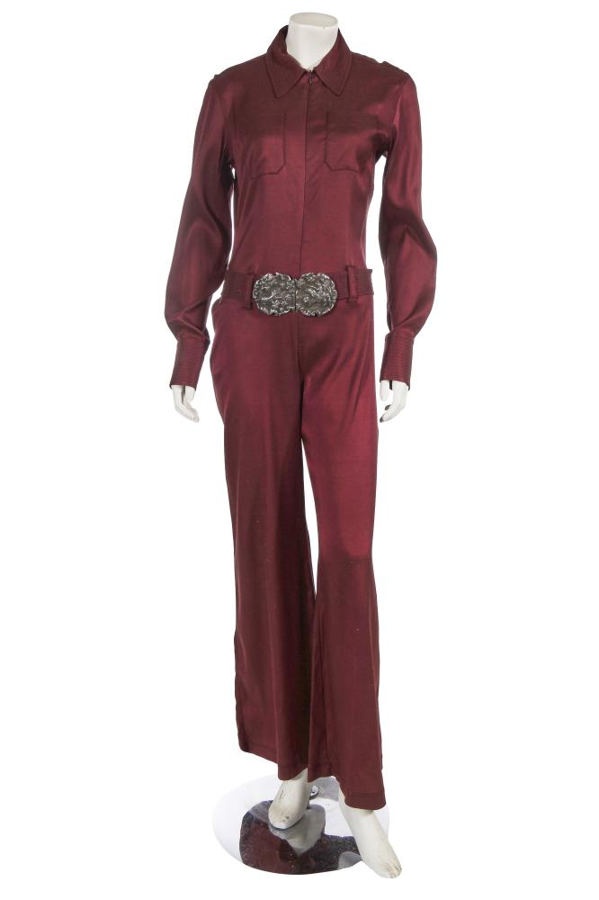 A Jean Paul Gaultier burgundy stretch twill jumpsuit, late 1990s

A Jean Paul Gaultier burgundy stretch twill jumpsuit, late 1990s

Classique label, model no 303, with front zip closure, bands of decorative stitching to collar and cuffs, chest patch pockets, the matching belt with moulded metal buckle depicting a hunting scene, bust approx 91cm 36in (2)

From the Wardrobe of Romilly, Lady McAlpine

Share this lot: