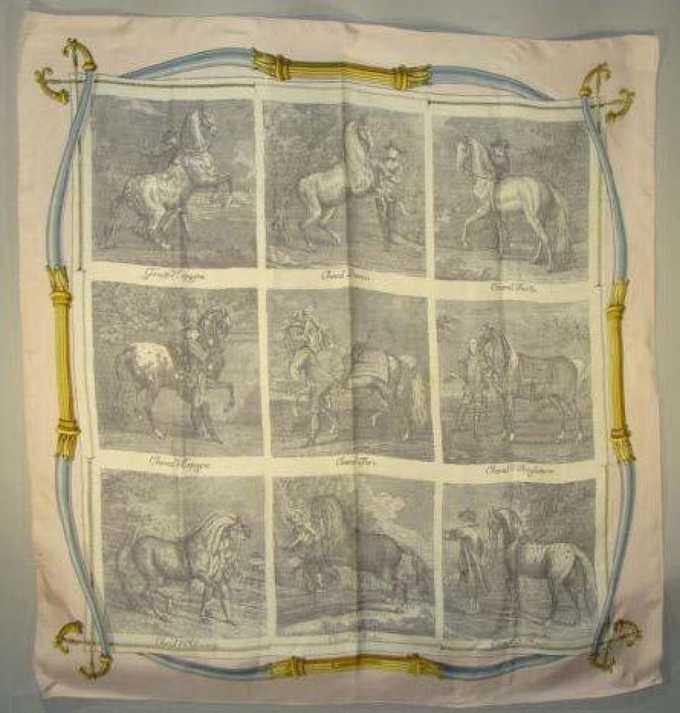 HERMES

Modèle gravure race équine Carré de soie Tâches