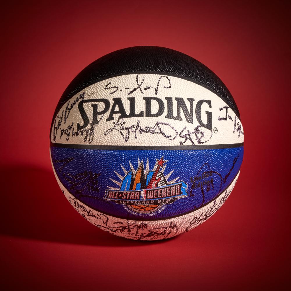 1997 All Star Team Signed Basketball | Signed by Michael Jordan, Penny Hardaway, Patrick Ewing, Shaquille O’Neal, Charles Barkley, Kevin Garnett and Others

SPALDING BASKETBALL

Circa 1997

Sotheby’s is pleased to offer this basketball signed by those selected to play in the 1997 NBA All-Star Game, held at Gund Arena in Cleveland. The game is remembered not only for the talent on the floor, but for the halftime ceremony honoring the NBA’s 50 Greatest Players, many of whom were also selected to play that night.

At the center of the event were Michael Jordan and Scottie Pippen, the leaders of the Chicago Bulls as they pushed toward a fifth championship of the decade.

The surrounding roster captures the depth of the late-1990s NBA. Frontcourt stars such as Shaquille O’Neal, Karl Malone, and Hakeem Olajuwon represented the era’s dominant big men, while players like Grant Hill, Penny Hardaway, Gary Payton, and Mitch Richmond highlighted the league’s balance across positions.

Signed by every player who took the floor, this basketball serves as a record of a night that connected the NBA’s first 50 years with the generation shaping its future.

Signatures include Scottie Pippen, Michael Jordan, Penny Hardaway, Patrick Ewing, Shaquille O’Neal, Charles Barkley, Kevin Garnett, Grant Hill, Joe Dumars, Karl Malone, Shawn Kemp, Hakeem Olajuwon, John Stockton, Mitch Richmond, Gary Payton, Tim Hardaway, Vin Baker, Terrell Brandon, Christian Laettner, Alonzo Mourning, Dikembe Mutombo, Glen Rice, Chris Webber, Clyde Drexler, Chris Gatling, Tom Gugliotta, Eddie Jones, Detlef Schrempf, and Latrell Sprewell. This basketball comes directly from the Collection of Scottie Pippen.

The basketball is also accompanied by a letter from James Spence Authentication in regards to the signatures.