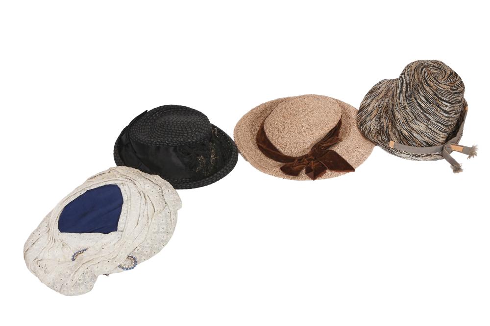 Four summer hats, 1940s-1960s

Four summer hats, 1940s-1960s

all labelled, comprising: a Schiaparelli black and gold woven raffia cloche-style hat, early 1960s; a Legroux Soeurs wide-brimmed navy blue and broderie anglaise hat with clusters of blue and clear rhinestones; a Johanne Olsen black straw hat with wide satin ribbon and black tulle; and a Karen Lund straw hat, 1950s, edged in brown velvet ribbon (4)

Share this lot: