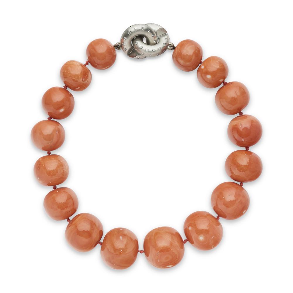 COLLIER CORAIL ET DIAMANTS