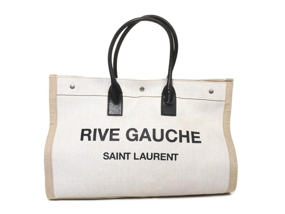 Accessories

Handbags

BAG, SAINT LAURENT, Rive Gauche Noe Cabas totebag, canvas, black calfskin, marked GNR509415-1018, measurements 48 x 36 x 18 cm, dustbag, some stains/marks on canvas.
