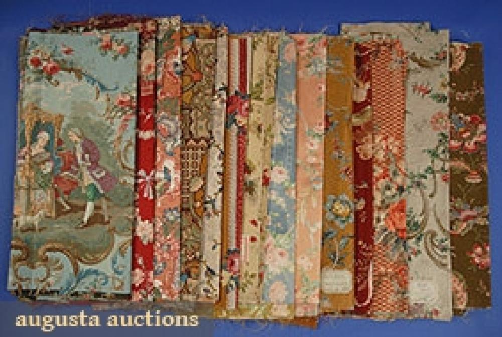PRINTED FRENCH FABRICS, LATE 19th C-1930s

15 designs, 24 pieces, mostly floral prints in cotton, cotton sateen or silk, many w/ original Paris paper labels, good-excellent.		
Bid Online
Price Realized: $287.50Category:FabricEra:1890-1920
11.7028.819.106
