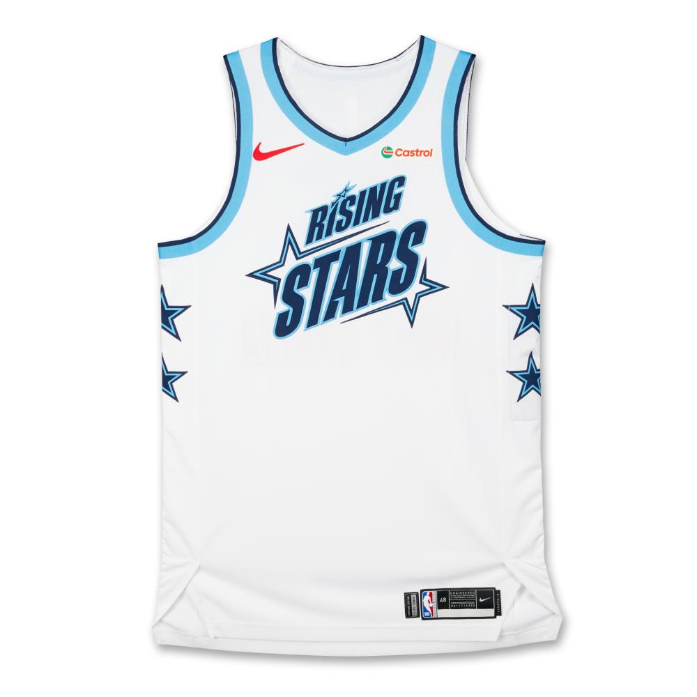 David Jones-García 2025-2026 Game Issued ‘Rising Stars’ Jersey

NIKE, NIKE MESH JERSEY, SIZE 48 (+4 LENGTH)

MESH

This ‘Rising Stars’ jersey was issued to David Jones-García on February 13, 2026, for the Castrol Rising Stars Game.

David Jones-García was selected to represent Team Vince in the 2026 Castrol Rising Stars Game on February 13, 2026, but was unable to participate due to injury.

David Jones García first made headlines with American scouts while representing the Dominican Republic in FIBA youth tournaments. García attended Depaul University where he set records, recording the first triple-double in program history.

David Jones García went undrafted in the 2025 NBA Draft but was signed to a two-way contract by the San Antonio Spurs where he was looking to make an immediate impact. He made NBA Summer League first team honors and averaged 21.6 points, 6.2 rebounds, and 3.8 assists per game. .