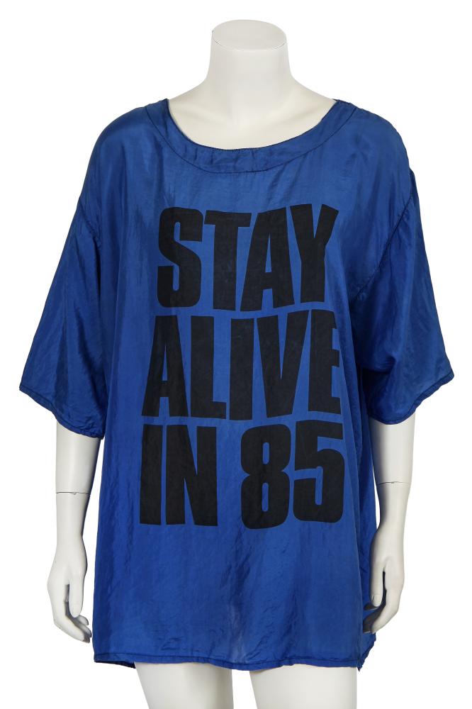 A Katharine Hamnett ’Stay Alive in 85’ silk T-shirt, 1984

A Katharine Hamnett ’Stay Alive in 85’ silk T-shirt, 1984

labelled, of blue silk printed with black ’Stay Alive in 85’ slogan to front and back, bust 132cm, 52in

Share this lot: