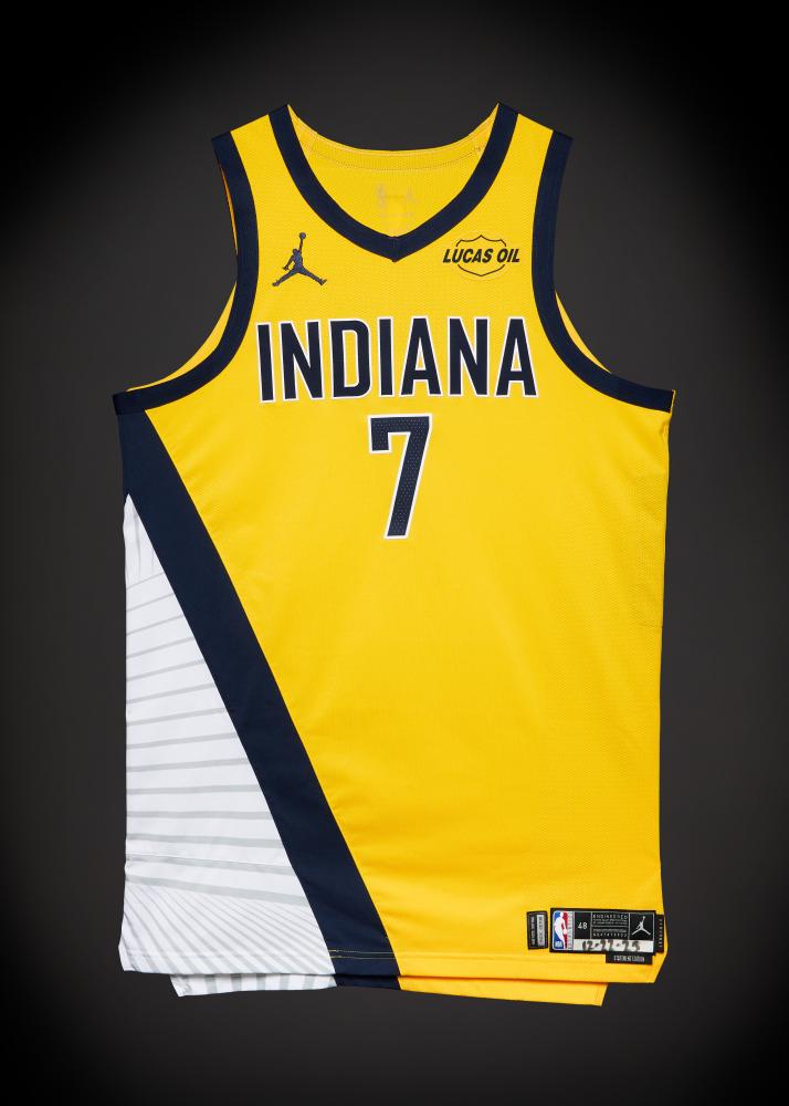 Kam Jones ‘Rookie Debut’ Indiana Pacers 2025-2026 Game Worn Statement Edition Jersey

NIKE, NIKE MESH JERSEY, SIZE 48 (+4 LENGTH)

MESH

This is the first regular season jersey worn by Kam Jones. This away ‘Statement Edition’ jersey was worn by Kam Jones on December 22, 2025, when the Indiana Pacers played the Boston Celtics.

Jones finished with 2 points. The Pacers lost to the Celtics, 103-95.

Kam Jones, a 6’5" guard from Marquette University, was selected 38th overall in the 2025 NBA Draft by the San Antonio Spurs and subsequently traded to the Indiana Pacers. In his senior season (2024–25), he averaged 19.2 points, 4.5 rebounds, and 5.9 assists per game, earning First-Team All-Big East honors. Known for his scoring ability and playmaking, he is expected to contribute as a versatile guard for the Pacers.

At the time of cataloging, he has career averages of 4.4 points per game, 1.5 rebounds per game, and 2.6 assists per game.

This jersey was photomatched by Sotheby’s Photomatching.