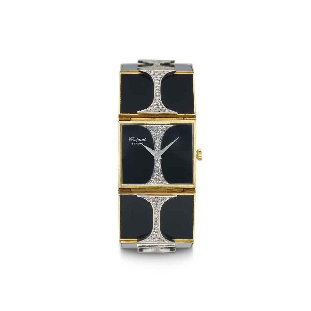 CHOPARD MONTRE DE DAME ONYX ET DIAMANTS