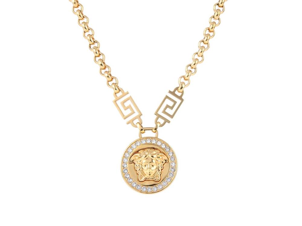 Accessories

Miscellaneous

NECKLACE, VERSACE, yellow metal, white stones, length 44-49 cm, weight 75 g, certificate, case.