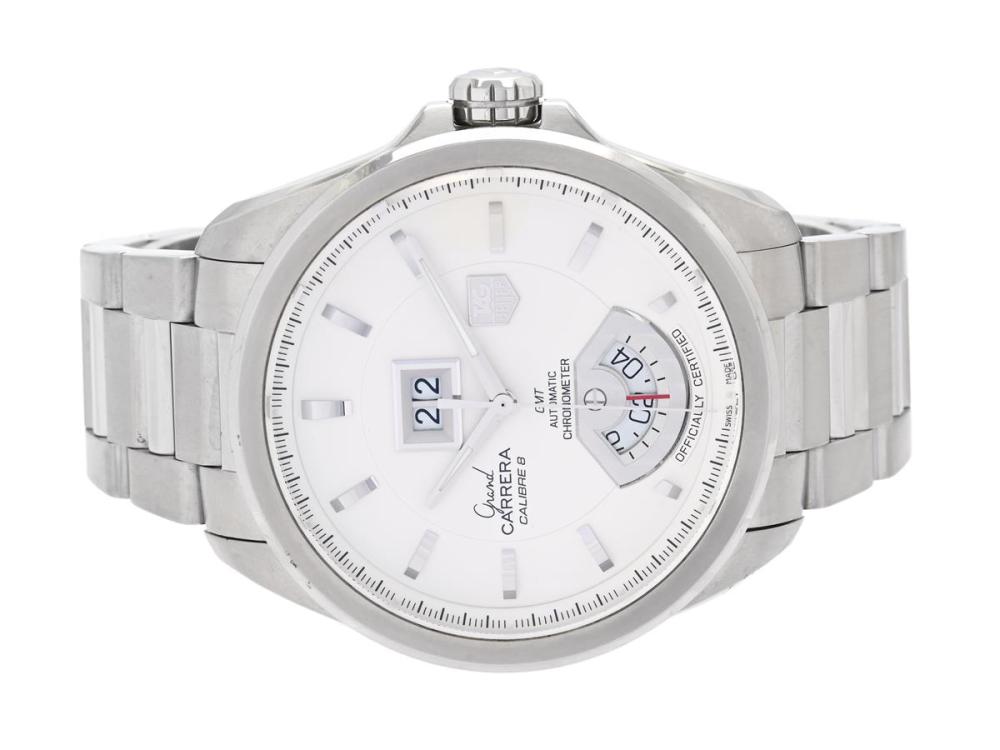 Watches

Tag Heuer

TAG HEUER, Grand Carrera, GMT, Chronometer, Cal 8 (ETA 2892A2), Serial no. 1659, Ref no. WAV5112.BA0901, Case no. WAV5112, men´s wristwatch, 42,5 mm, steel, self winding, sapphire crystal, big date, two time zones, display caseback, original bracelet, folding clasp, Ref no. FAA032-Y-F3/3124 Y, approx. 2008.
