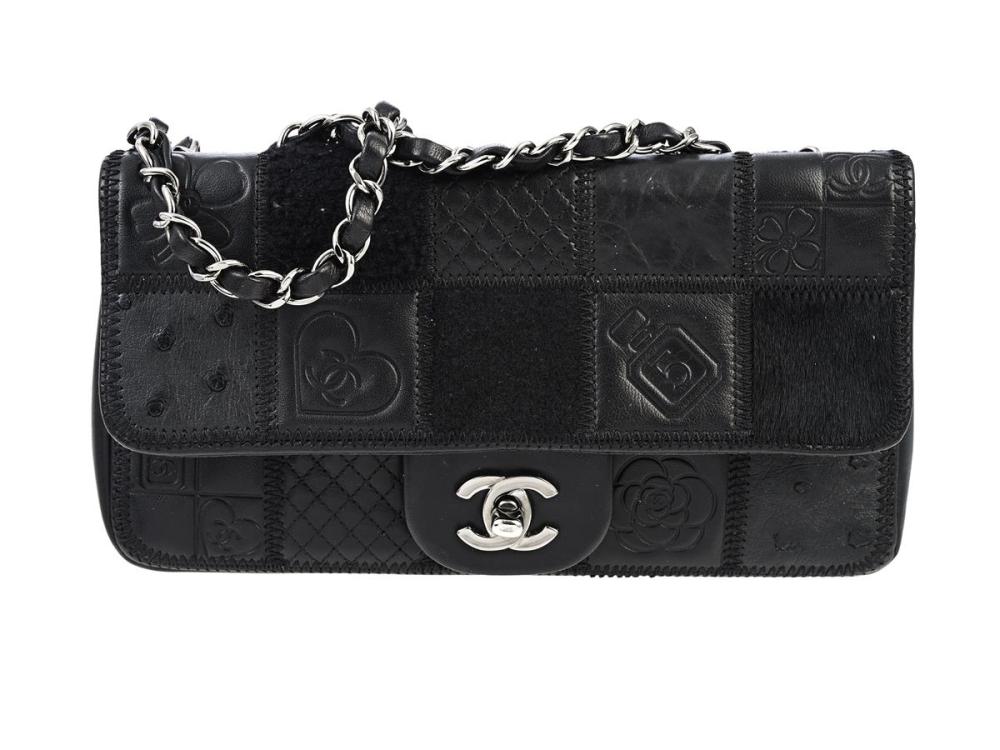 Accessories

Handbags

BAG, CHANEL, Autre Marque CC Icon Chain Flap Bag, black leather, fabric, patchwork, No.5, dark silver-tone hardware, 23x12x6 cm, hologram-marked 11007908, year 2006-2008, certificate.