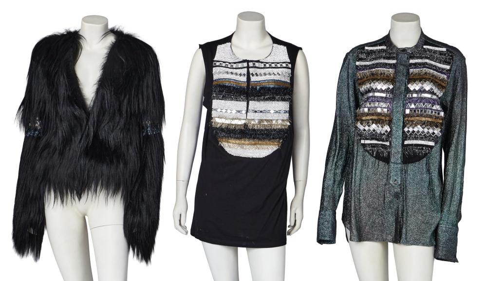 A Balmain by Christophe Decarnin goat-fur jacket, Autumn-Winter 2011-12

A Balmain by Christophe Decarnin goat-fur jacket, Autumn-Winter 2011-12

labelled, size 38, embellished with faceted mirror paillettes and gold chain, with metallic blue bands to sleeves bust 91cm 36in; together with two embellished shirts from the same collection, the first of green lurex with heavily embellished mirrored bib panel, labelled, size 40, bust 97cm 38in; the second of black cotton with similarly embellished front panel, labelled, size 36, bust 91cm 36in (3)

Share this lot: