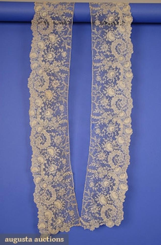 POINT DE GAZ LACE FLOUNCE, 19th C

In 2 pieces, mesh & lace design handmade, each piece 6" x 39", excellent.		
Bid Online
Price Realized: $218.50Category:LaceEra:1850-1890
11.7316.779.233