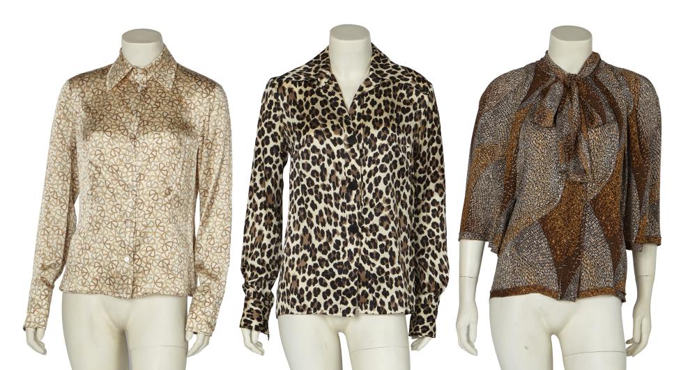 A group of designer blouses, late 1990s-2000s

A group of designer blouses, late 1990s-2000s

labelled, five blouses, including: a Valentino silk ivory blouse printed with brown ’V’ Valentino logo repeats, bust 91cm 36in; a Dolce & Gabbana leopard print silk blouse with large black silk-covered buttons, bust 91cm 36in; a Missoni silk blouse printed with black and brown abstract feather designs, with wide sleeves, bust 91cm 36in; and others (5)

Share this lot: