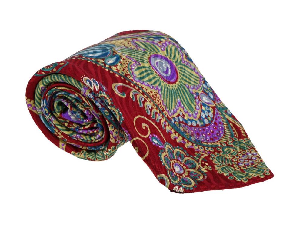Accessories

Ties

TIE, KENZO, 100% silk, red, purple, green, yellow, width 10 cm, signs of wear.