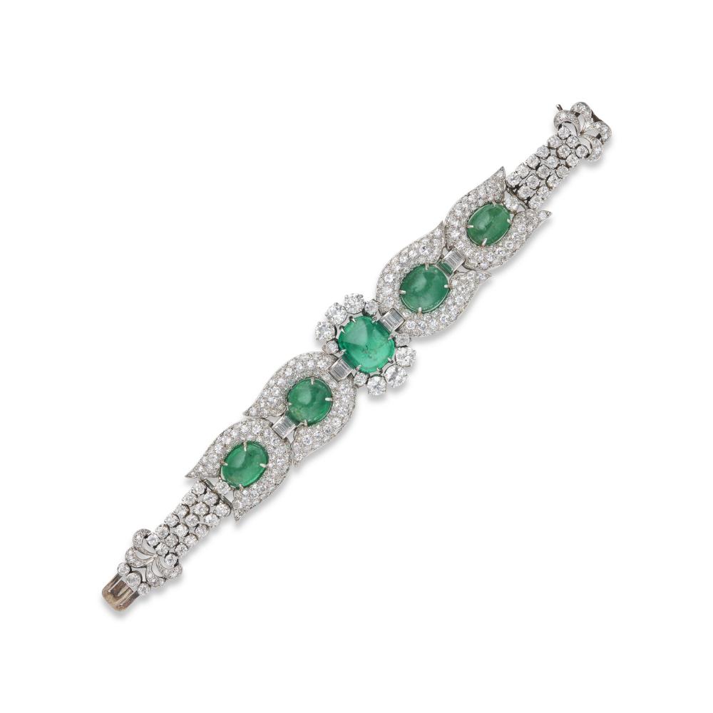 BRACELET ÉMERAUDES ET DIAMANTS