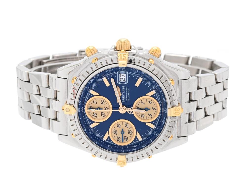 Watches

Breitling

BREITLING, Chronomat, "Tachymetre", Cal 13 (ETA 7750), Serial no. 134567, Ref no. B13050.1, chronograph, men´s wristwatch, 40,5 mm, bicolour, self winding, sapphire crystal, date, Pilot bracelet (steel), folding clasp, Ref no. M2097, approx. 1997, box.