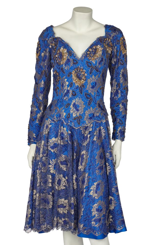 A Hanae Mori couture gold lace and royal-blue satin cocktail dress, late 1980s

A Hanae Mori couture gold lace and royal-blue satin cocktail dress, late 1980s

labelled, the gold lace around the neckline and front bodice further embellished with gold beads and sequins, bust 91cm 36in, waist 66cm 26in

Share this lot: