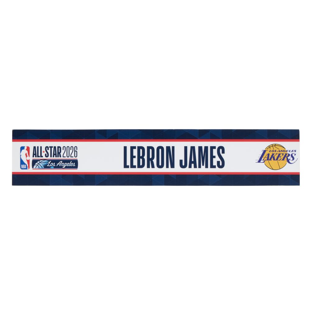LeBron James ‘NBA All-Star Weekend’ Locker Room Nameplate

PLASTIC, 2026

15 in x 3 in

This is LeBron James’s Nameplate from the 2026 NBA All-Star Weekend.

LeBron James appeared in the 2026 NBA All-Star Game in Los Angeles as part of Team USA Stripes, extending his record streak of consecutive All-Star selections.

The 75th NBA All-Star Game took place on February 15, 2026, at the Intuit Dome, marking the first All-Star Game at the venue and a record seventh time the Los Angeles area has welcomed the league’s midseason showcase. Presented by the Los Angeles Clippers, the 2026 edition featured a three-team, round-robin format with two American squads, Team Stars and Team Stripes, and an international roster, Team World. The uniforms incorporated an LA-inspired script, seven stars honoring the city’s seven All-Star Games, and each player’s national flag at the back neckline.

The conversation regarding the greatest basketball player of all time may forever continue to be up for debate, but one thing is for sure, LeBron James will always be a part of the discussion. Now in his 23rd season in the NBA, James’ resume puts him on many NBA fans’ Mount Rushmore.

LeBron’s legacy began in his hometown of Akron, Ohio. As a high school phenom at St. Vincent - St. Mary, LeBron, and his teammates, dubbed the ’Fab Five’, led the school to three state championships in four years.

During his high school career, LeBron garnered national attention, appearing on the cover of Sports Illustrated as a high school junior in 2002 with the headline ’The Chosen One,’ and achieving honors such as the Gatorade Player of the Year in 2002, and the McDonald’s All-American MVP in 2003.

At 18 years old, LeBron James was selected first overall in the 2003 NBA draft, directly from high school, by his hometown Cleveland Cavaliers. Immediately making an impact upon entering the league, LeBron became the first player in franchise history and the youngest player in NBA history to win the Rookie of the Year award, at 19 years old.

At the time of cataloging James has career averages of 26.8 points per game, 7.5 rebounds per game, and 7.4 assists per game. James is a 22-time All-Star, 4-time MVP, 4-time Finals MVP, 2004 Rookie of the Year, 13-time All-NBA 1st team member, 3-time All-NBA Second Team member, 4-time All-NBA Third Team member, 5-time All-Defensive First Team member, and a member of the 75th-anniversary team. The NBA 75th Anniversary Team was selected by a blue-ribbon panel of players, coaches, general managers, and sportswriters who voted on the 75 Greatest Players in NBA History. Only 11 active players were selected for the team including LeBron James.

In his first seven seasons in the NBA, James led the Cavaliers to 50 or more wins on four separate occasions, including a franchise record 66-win season in 2008-2009, collected two league MVPs, and led the Cavaliers to their first trip to the NBA Finals in 2007. However, LeBron and the Cavaliers would fail to bring a championship to Cleveland that year.

The NBA’s all-time leading scorer, LeBron James is recognized as one of the greatest players in the history of professional basketball. Debuting with the Cleveland Cavaliers, he was the first overall pick of the 2003 NBA draft. James’ move from his first NBA team, the Cleveland Cavaliers, to the Miami Heat in 2010 is considered one of the boldest free-agent decisions in sports history. After winning two NBA championships in 2012 and 2013 for the Miami Heat, James returned to Cleveland. In 2016 he led the Cavaliers to their first NBA Championship, ending the city’s 52-year-long professional sports title drought. After his 2020 Championship with the Los Angeles Lakers, he became the only player to win the NBA Finals MVP with three different teams. He won his 3rd Gold Medal at the 2024 Paris Olympics as the captain of USA basketball, where the squad went undefeated.