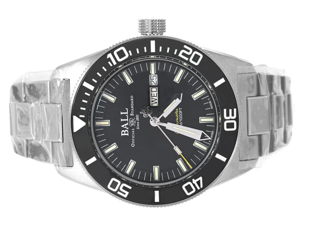 Watches

Miscellaneous watch

BALL, Engineer Master II, Skindiver Heritage (300M/1000FT, T Swiss Made T), Chronometer. Cal RR1102-C (ETA 2836-2), Serial no. 3803762, Ref no. DM3308A-SC-BK, men´s wristwatch, 43 mm, steel, self winding, sapphire crystal, day, date, rubber strap, original bracelet, folding clasp, certificate, August 2025, box, paper box.