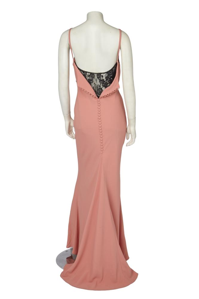 A Moschino pink crêpe lingerie dress, 2000s

A Moschino pink crêpe lingerie dress, 2000s

labelled, size GB8, the ruched bust outlined in black lace, the back with a long row of self-covered buttons that reveal lace layer below when opened, trained hem, bust approx 86cm 34in

Share this lot: