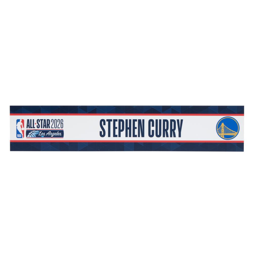 Stephen Curry ‘NBA All-Star Weekend’ Locker Room Nameplate | Set of 2

PLASTIC, 2026

15 in x 3 in

This is a set of 2 Stephen Curry Nameplates from the 2026 NBA All-Star Weekend.

Curry was originally selected to the USA Stripes roster for the 2026 All-Star Game in Los Angeles, but did not play due to injury.

The 75th NBA All-Star Game took place on February 15, 2026, at the Intuit Dome, marking the first All-Star Game at the venue and a record seventh time the Los Angeles area has welcomed the league’s midseason showcase. Presented by the Los Angeles Clippers, the 2026 edition featured a three-team, round-robin format with two American squads, Team Stars and Team Stripes, and an international roster, Team World. The uniforms incorporated an LA-inspired script, seven stars honoring the city’s seven All-Star Games, and each player’s national flag at the back neckline.

Going Deeper | Steph Curry

Selected by the Golden State Warriors as the 7th overall pick of the 2009 NBA Draft, Curry quickly emerged as an elite scoring and playmaking threat as a point guard. He averaged 17.5 points, 5.9 assists, and 4.5 rebounds and finished second in the Rookie of the Year award voting. Although Curry’s skillset and potential shined bright, the Warriors failed to make the playoffs in his first three seasons. This all changed after the Warriors drafted shooting guard Klay Thompson in 2011. Soon thereafter, Curry and Thompson emerged as the most dangerous shooting backcourt in the game and were dubbed the ‘Splash Brothers’.

After two consecutive playoff appearances in 2012-2013 and 2013-2014, Curry and the Warriors finally broke through in the 2014-15 NBA Playoffs. The Warriors’ balanced offensive attack of Curry, Thompson, Draymond Green, and Andre Iguodala enabled them to defeat LeBron James and the Cleveland Cavaliers for the franchise’s first championship since the 1974-1975 season. In addition, Curry was voted league MVP.

Curry has helped the Warriors win three more championships in 2017, 2018, and 2022. His career accomplishments to date include eleven All-NBA selections, two MVPs, one Finals MVP, two scoring titles, and being named to the 75th Anniversary Team. The NBA 75th Anniversary Team was selected by a blue-ribbon panel of players, coaches, general managers, and sportswriters who voted on the 75 Greatest Players in NBA History. Only 11 active players were selected for the team, including Stephen Curry.

In 2021, Curry passed Ray Allen to become the all-time leader in three-pointers in NBA history. He is widely considered perhaps the greatest shooter and one of the best players of all time.

Curry played a major role in Team USA’s run to a gold medal in the 2024 Paris Olympics. He hit huge shots down the stretch in the Gold Medal game against France, quelling any French hopes of a comeback victory on home soil. This was Curry’s first, and likely only, Olympic gold medal with Team USA.

At the time of cataloging, Curry holds career averages of 24.9 points, 4.7 rebounds, and 6.3 assists per game. A two-time MVP, four-time champion, and perennial All-NBA selection, Curry’s sustained excellence and longevity continue to define an era of basketball history.