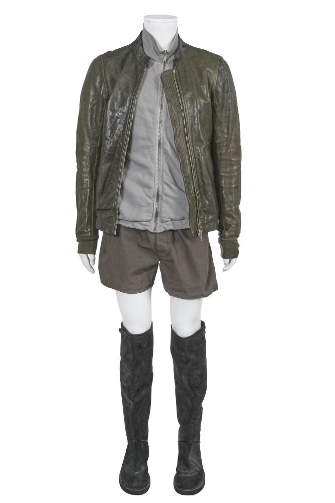 A Rick Owens men’s grey and black leather and cotton ensemble, circa 2008

A Rick Owens men’s grey and black leather and cotton ensemble, circa 2008

comprising: a ’dust’ grey calfskin jacket with front zip closure, short stand collar, care label only, RU 8767/LB, size L, chest 102cm 40in; a pair of black leather knee-length boots with zips to rear, stamped to insoles, size 43; a grey cotton jersey zip up sweater with raglan sleeves, DRKSHDW label, DU 3266/F, size L, chest approx 117cm 46in; a pair of ’dark shadow’ grey cotton shorts, ’Drake’ collection, Spring-Summer 2007, labelled, RU 8360/P, size M, 71-112cm 28-44in (5)

Share this lot: