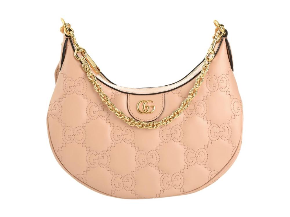 Accessories

Handbags

BAG, GUCCI, Small GG Matelasse Chain, leather, powder pink, gold-tone hardware, chain and shoulder strap, measurements 27 x 24 x 8 cm, marked 739709-498879, dustbag.