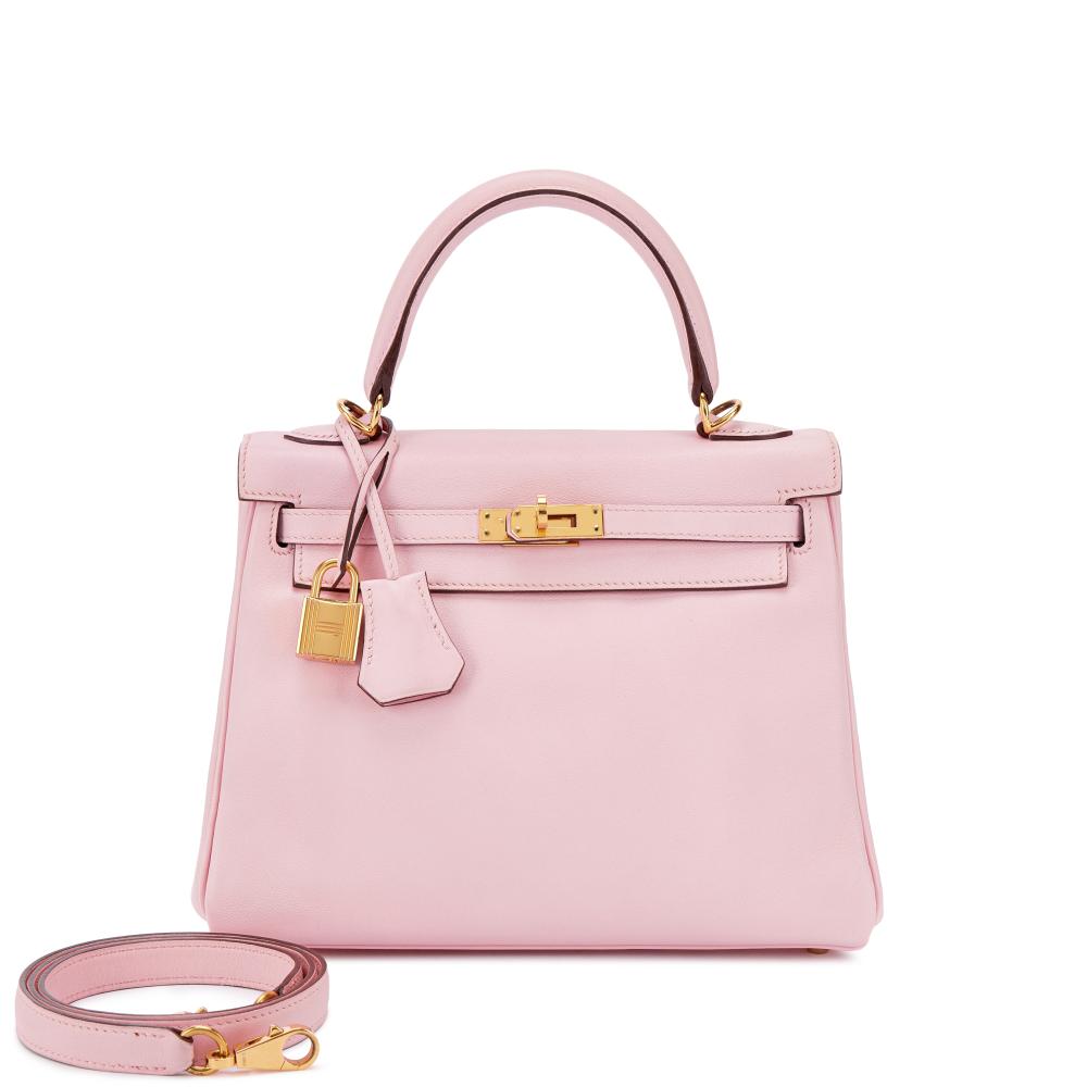 Hermès

Hermès Rose Sakura Swift Kelly 25 Retourné Gold Hardware, 2015

愛馬仕櫻花粉色Swift小牛皮25公分Retourné内縫凱莉包，配鍍金金屬件，2015年

Please note that Condition 12 of the Conditions of Business for Buyers is not applicable to this lot.