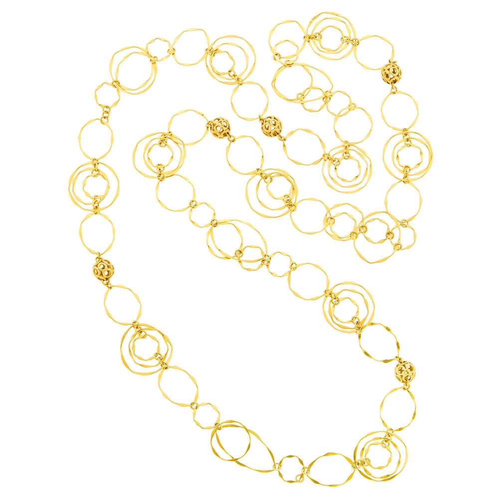 Property of a Private Collector18 kt., signed Cartier, Italy, no. 53436, one link missing, ap. 37.2 dwts. Length 43 inches.

Width 1 1/8 to 5/8 inches.                            
Any condition statement is given as a courtesy to a client, is an opinion and should not be treated as a statement of fact and our Organization shall have no responsibility for any error or omission. Please contact the specialist department to request further information or additional images that may be available.