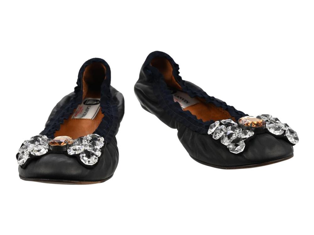 Clothes

Shoes

SHOES, LANVIN, Ballerinas, black leather, orange, white stones, size 38.