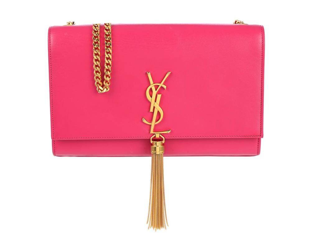 Accessories

Handbags

SAINT LAURENT, BAG, Medium Kate Tassel, pink calfskin, gold-tone hardware, 24x15x5 cm, dustbag. Very Good Condition.