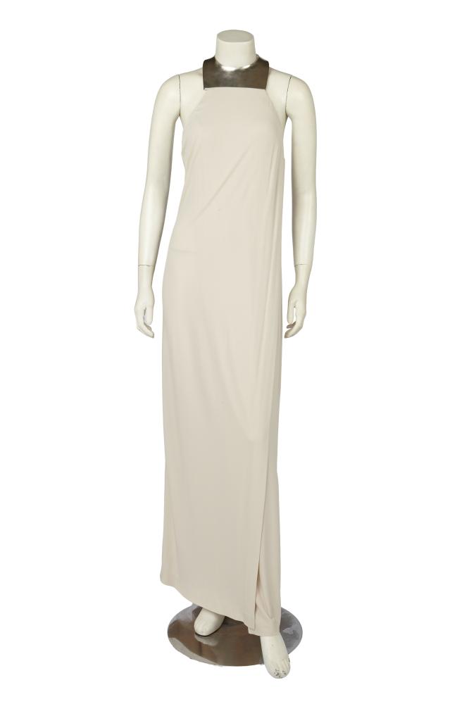 A Donna Karan draped ivory jersey dress with Robert Lee Morris metal collar, Spring-Summer 1994

A Donna Karan draped ivory jersey dress with Robert Lee Morris metal collar, Spring-Summer 1994

unlabelled, with floating panel to front, low back, bust approx 81-86cm 32-34in

Share this lot: