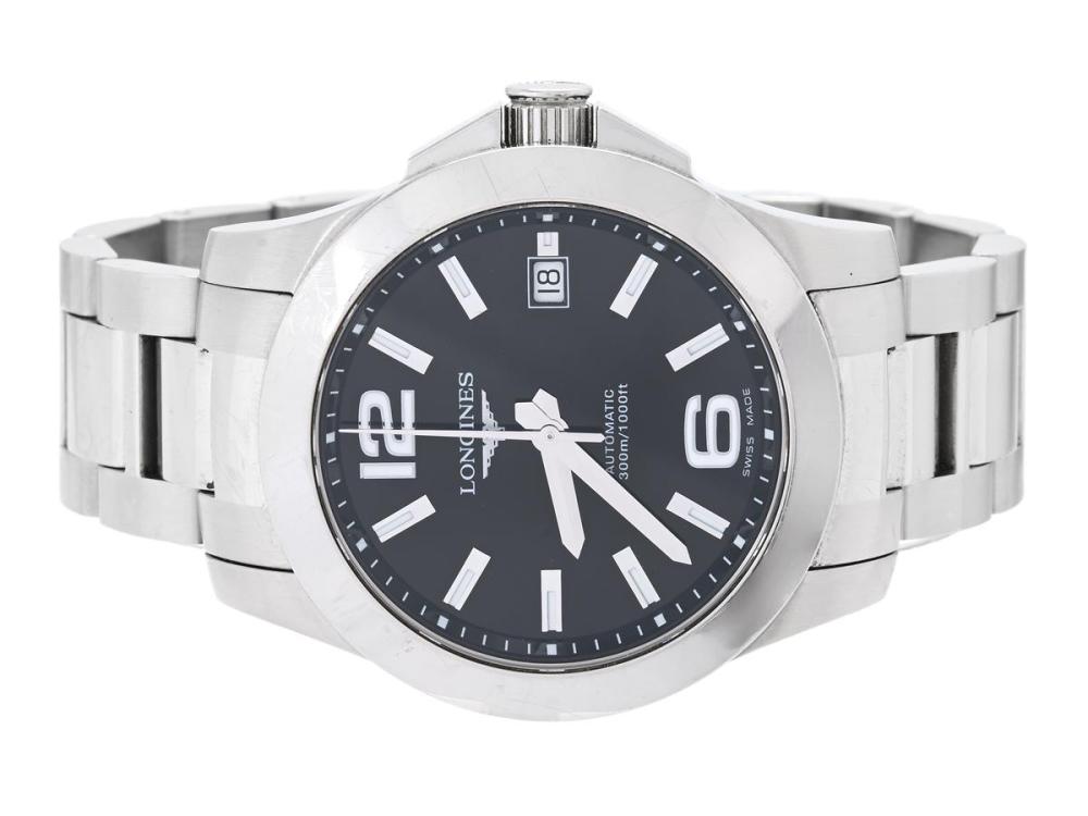 Watches

Longines

LONGINES, Conquest (300m/1000ft), Cal L633 (ETA 2824-2), Serial no. 34572936, Ref no. L3.656.4.56.6, Case no. L3.656.4, men´s wristwatch, 39 mm, steel, self winding, sapphire crystal, date, original bracelet, folding clasp, Ref no. L600125210, approx. 2010.